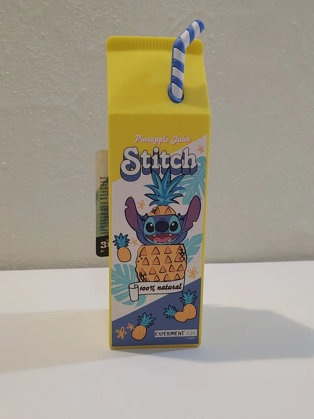 Disney Stitch Pineapple Juice Pencil Case Pouch Silicone Zipper New w/ Tag